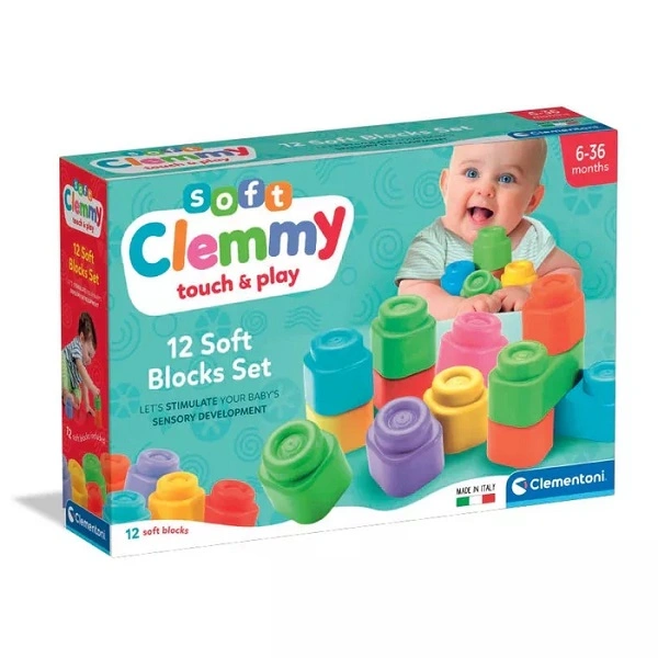 Clemmy 12 soft blocks Set- puha építőkocka 12 db