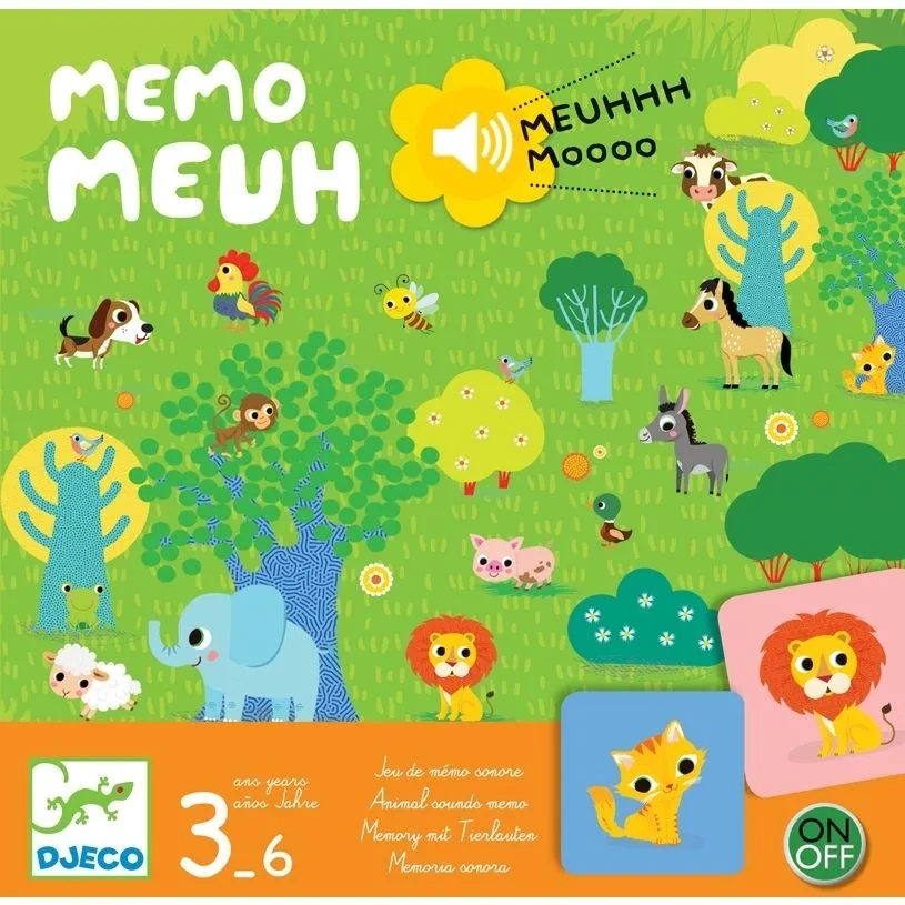 Djeco Állati memória hangokkal - Memória játék - Memo Meuh