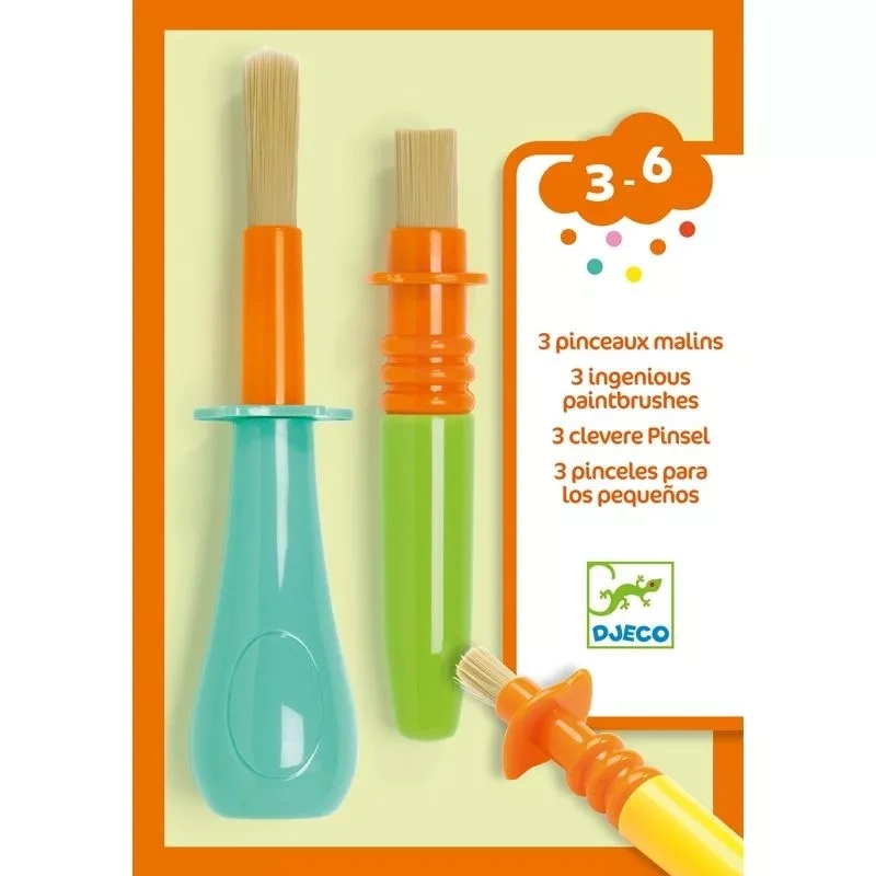Ecsetkészlet kreatív gyerekeknek - 3 darabos készlet - Djeco