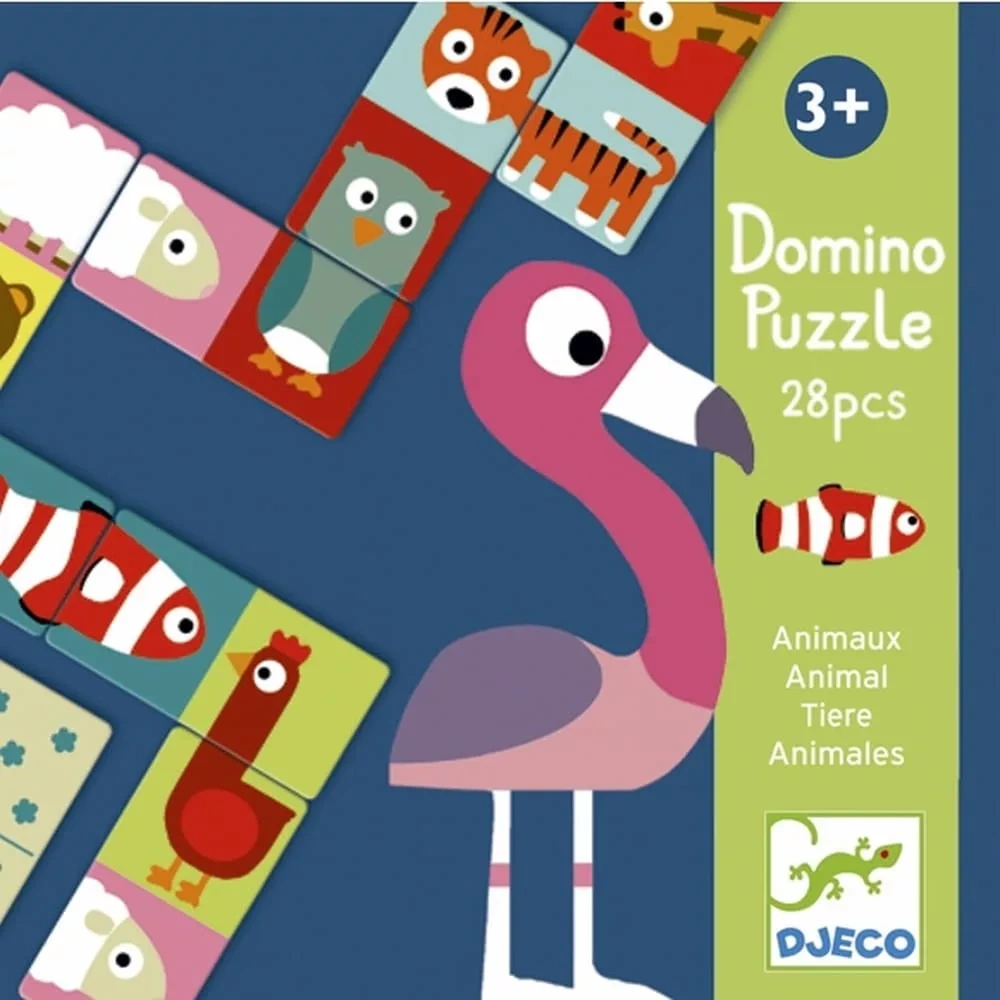 Djeco Félből egész - Állatos dominó puzzle