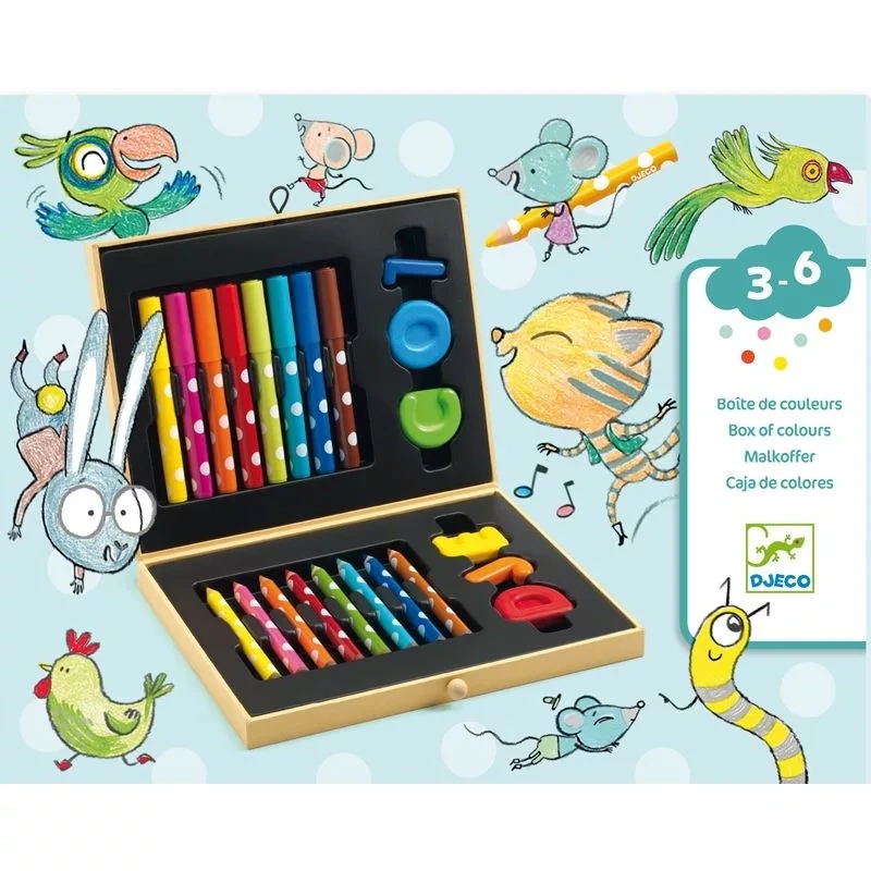 Kicsik művészkészlete - Művész készlet - Box of colours for toddlers - Djeco