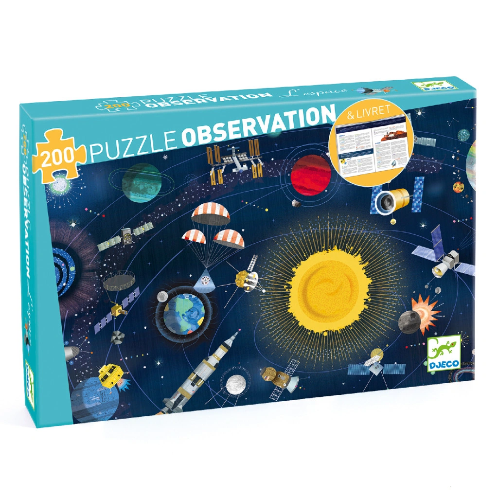 Djeco- Megfigyeltető 200 db-os puzzle- Világűr