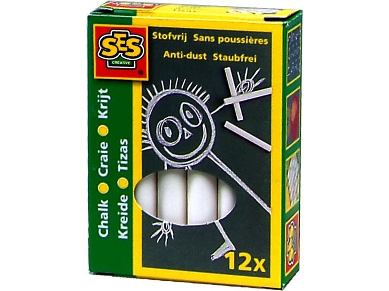 SES Táblakréta 12 darabos készlet - fehér